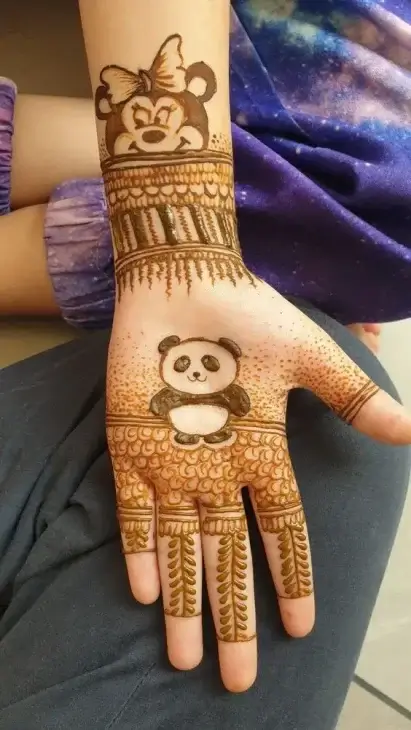 Cartoon and Animation Hand Mehndi Designs