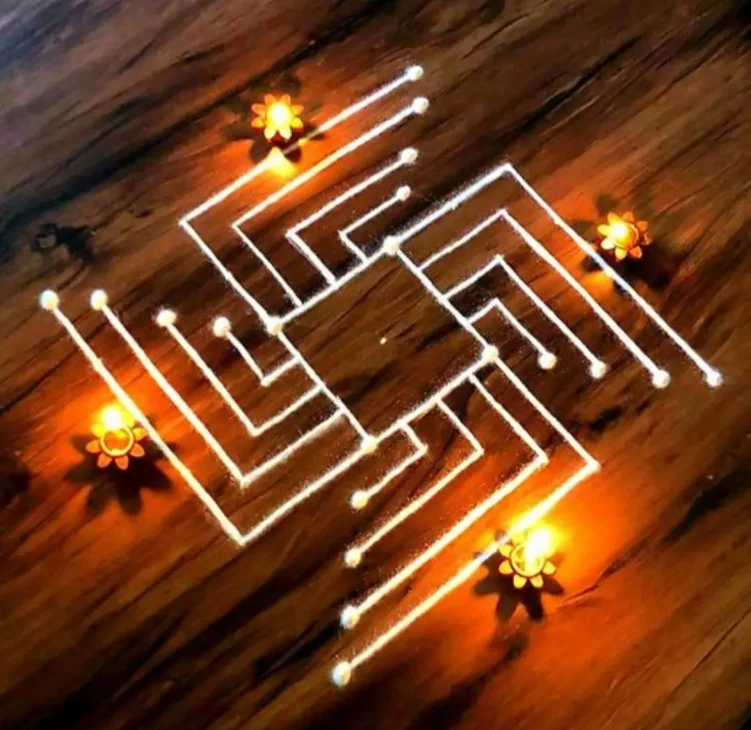 Swastika Pattern Rangoli